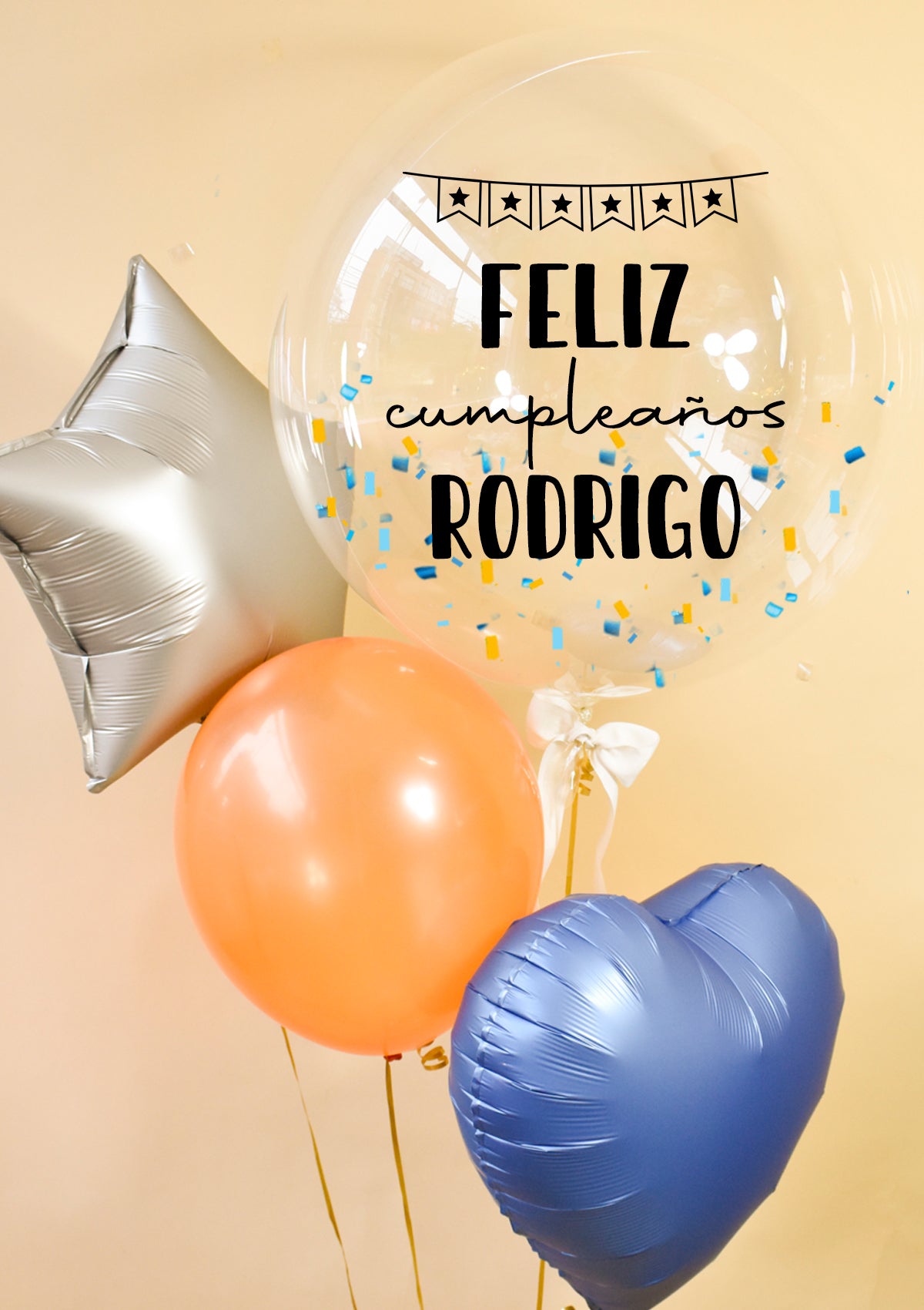 Pack de Globos #4 Cumpleaños (estrella y corazón) - Florería Bloom