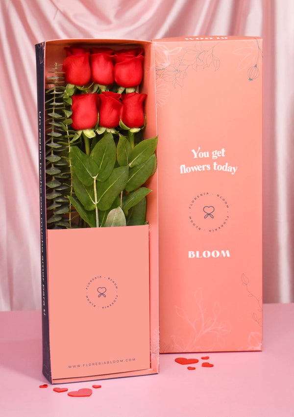Caja con 6 Rosas Premium DM