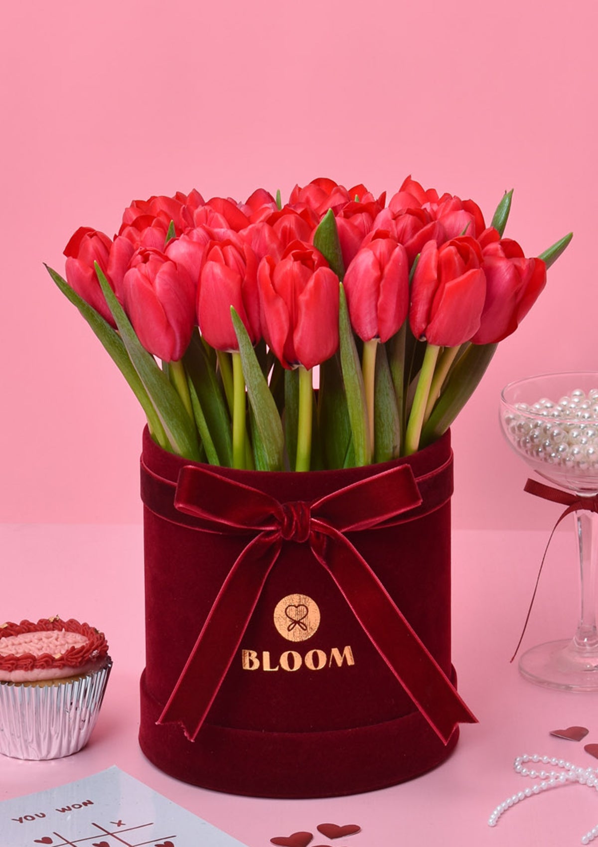🌷 Box con 20 Tulipanes Rojos Premium | San Valentín SV26 - Florería Bloom