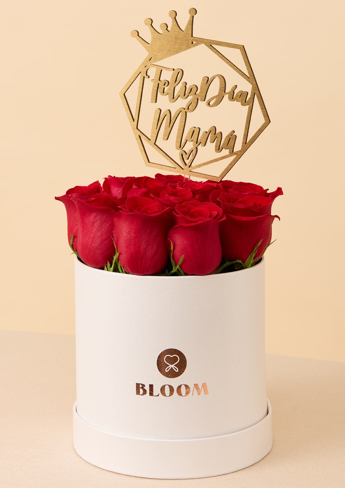 Caja con 12 rosas rojas premium para mamá — Florería Bloom Lima Perú