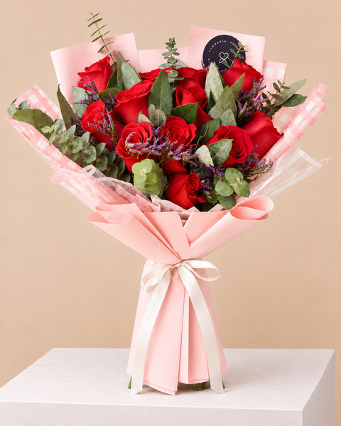 Ramo con 12 rosas rojas