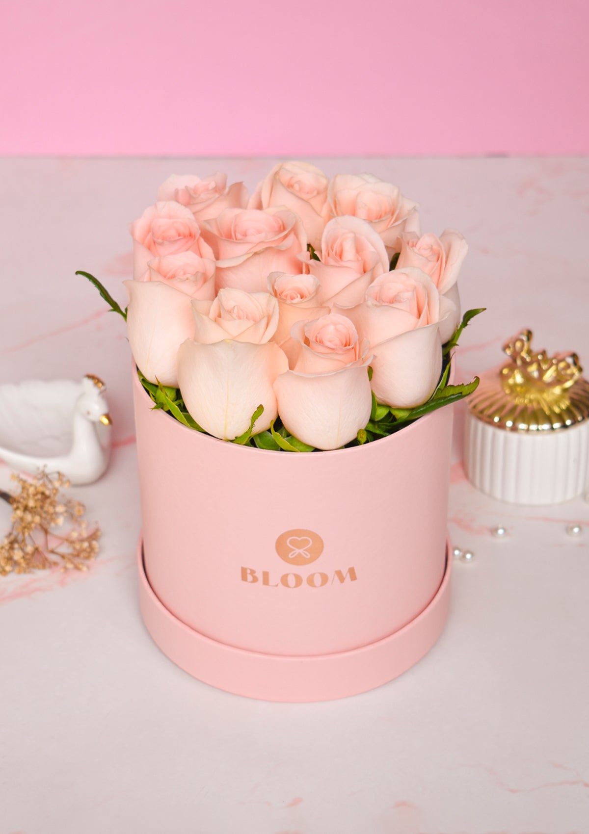 BOX CON 12 ROSAS ROSADAS