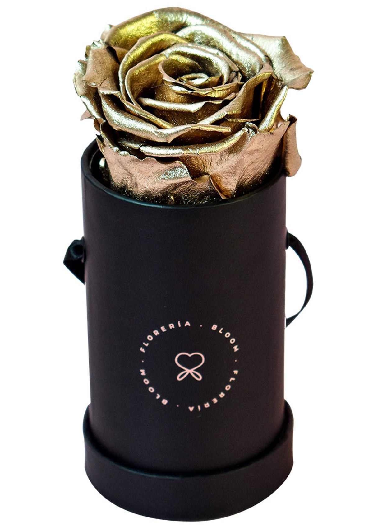 Box de 1 rosa preservada dorada - Florería Bloom