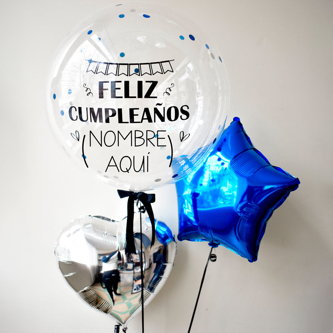 Pack de Globos para caballero #2 (estrella y corazón) - Florería Bloom