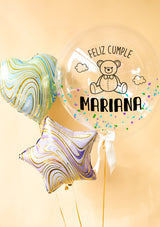 Pack de Globos #2 Cumpleaños (estrella y corazón marmoleados)