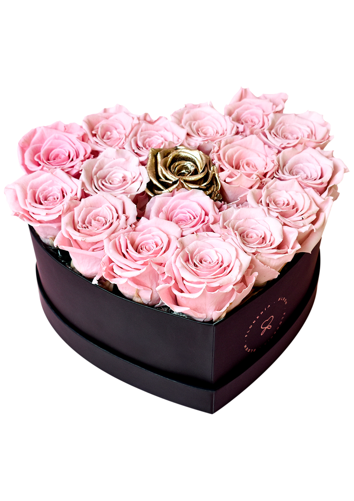 Caja Corazón con rosas preservadas rosadas - Florería Bloom