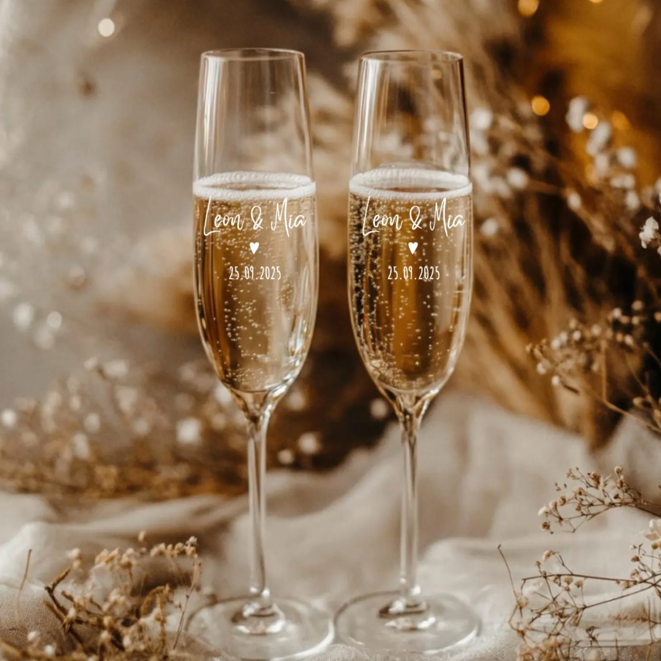 2 Copas de Champagne Personalizadas 🥂