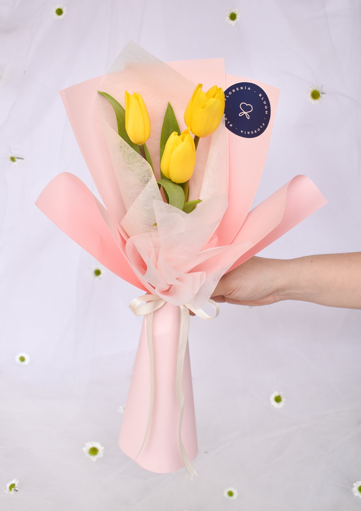 Ramo de 3 tulipanes amarillos
