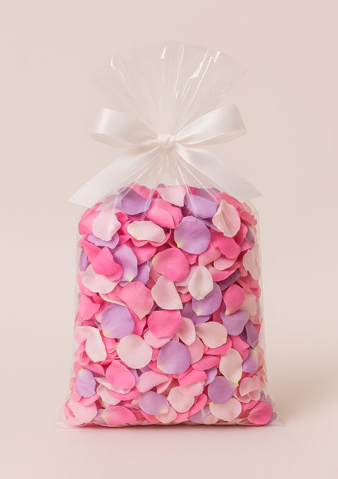 Bolsa con pétalos de rosas