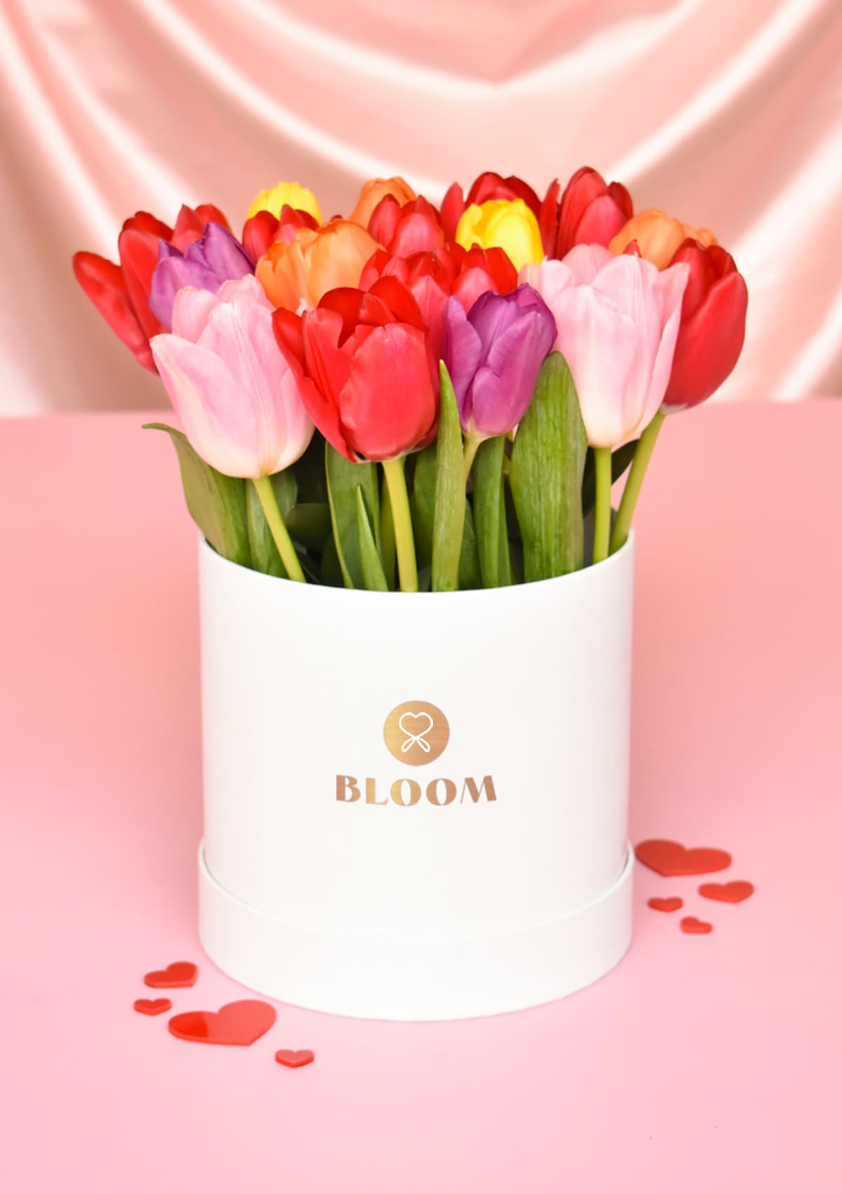 Caja de 20 tulipanes premium multicolor para regalo en Lima | Florería Bloom