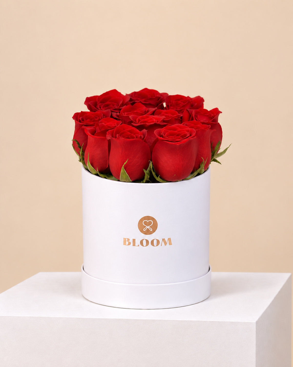 Box con 12 rosas rojas