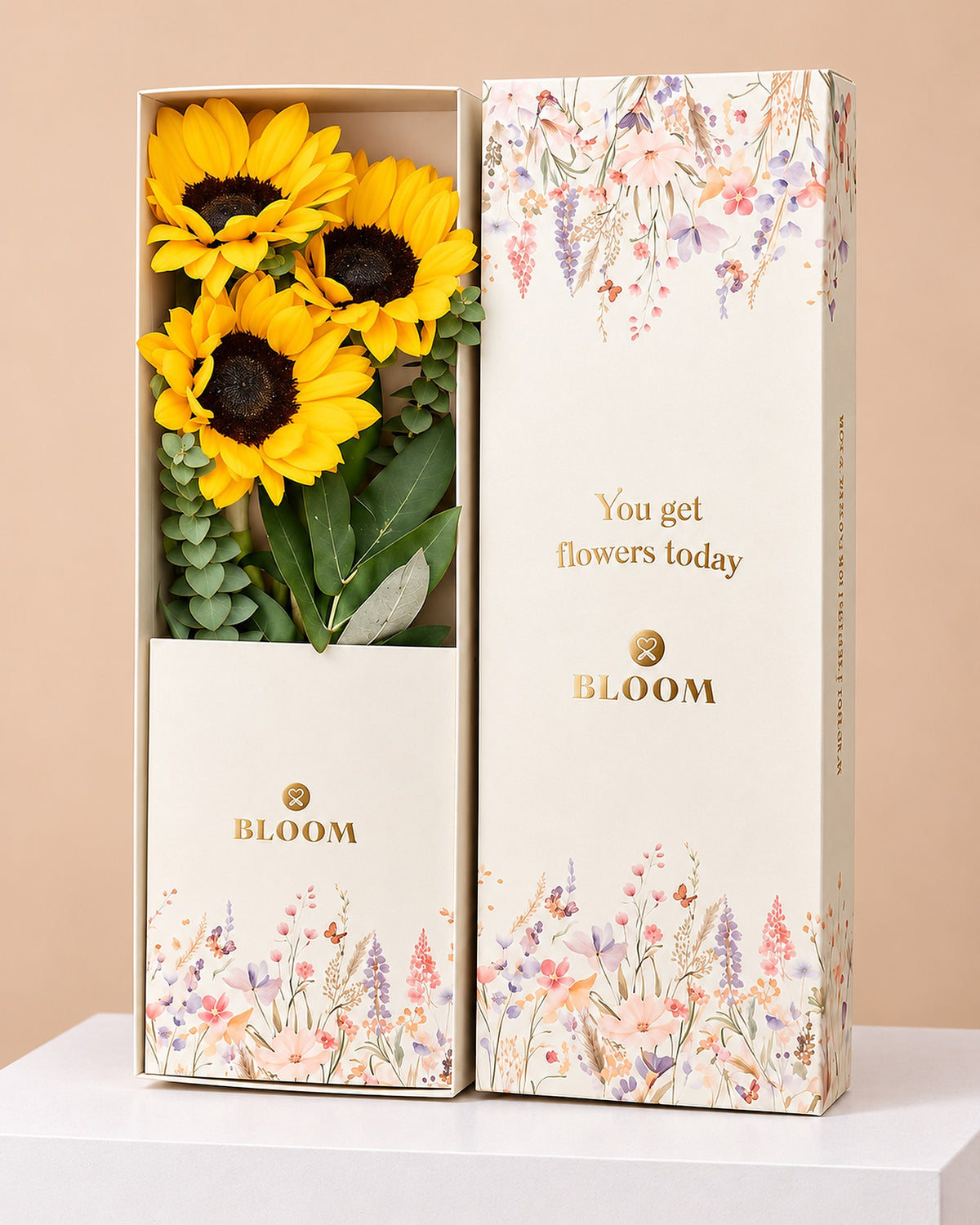 Flroes Amarillas caja de girasoles delivery a todo lima este 21 de setiembre
