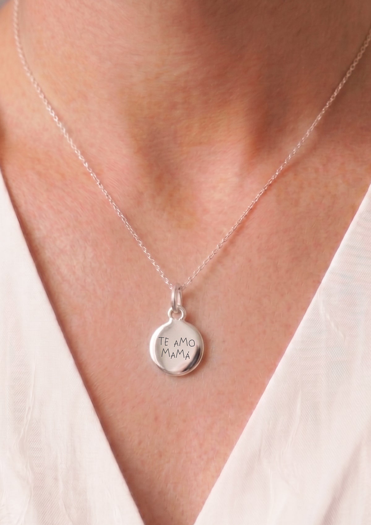 Joya regalo Día de la Madre Lima — collar plata palabras del corazón — Bloom
