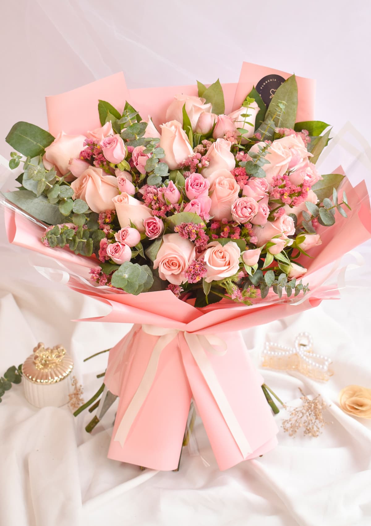 Ramo de rosas rosadas Luciana — flores para regalo con delivery Lima | Florería Bloom