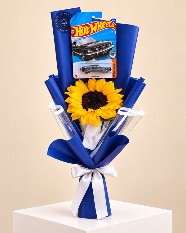 Ramo de girasol con Hot Wheels