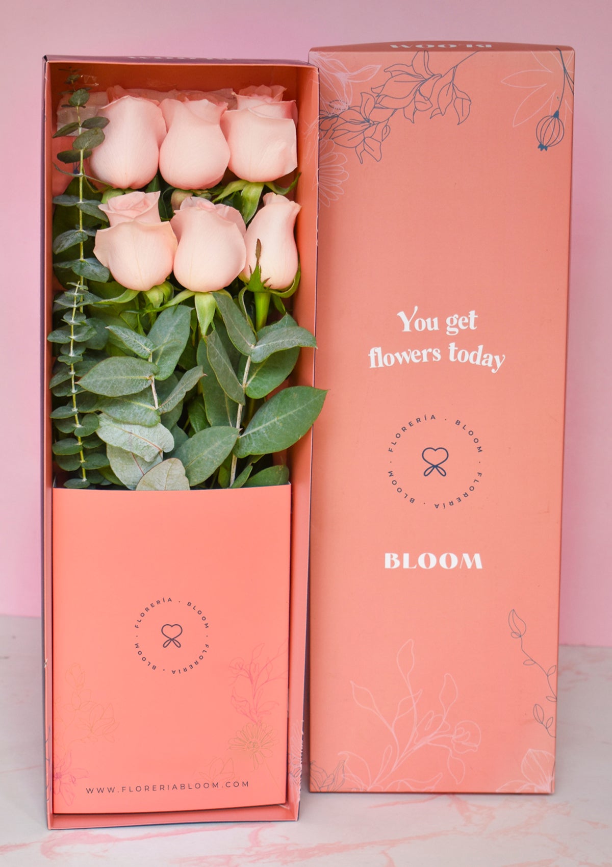 CAJA con 6 ROSAS PREMIUM ROSADAS 💖| DÍA DE LA MUJER