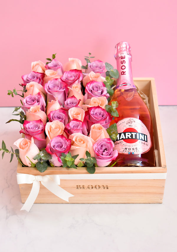 Rose Box + Sparkling Wine