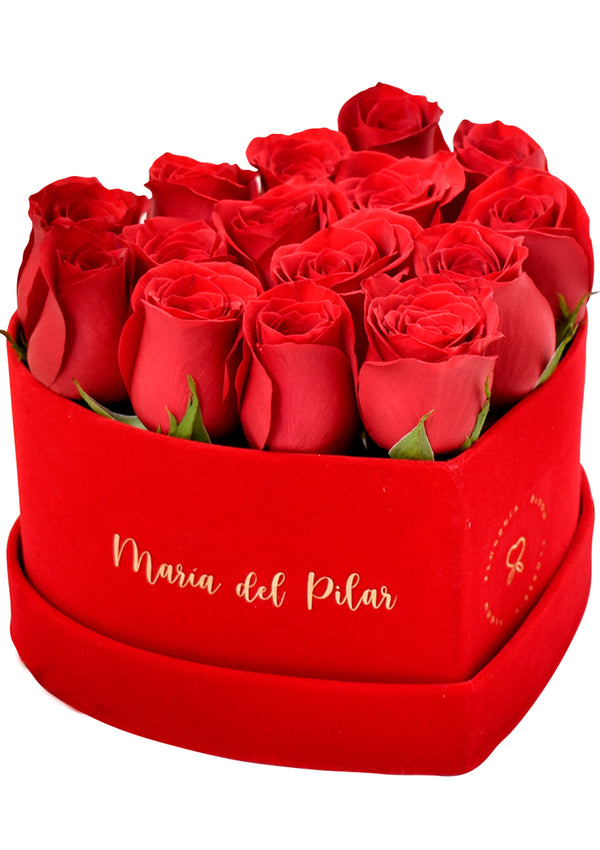 Caja Corazón Velvet - Florería Bloom