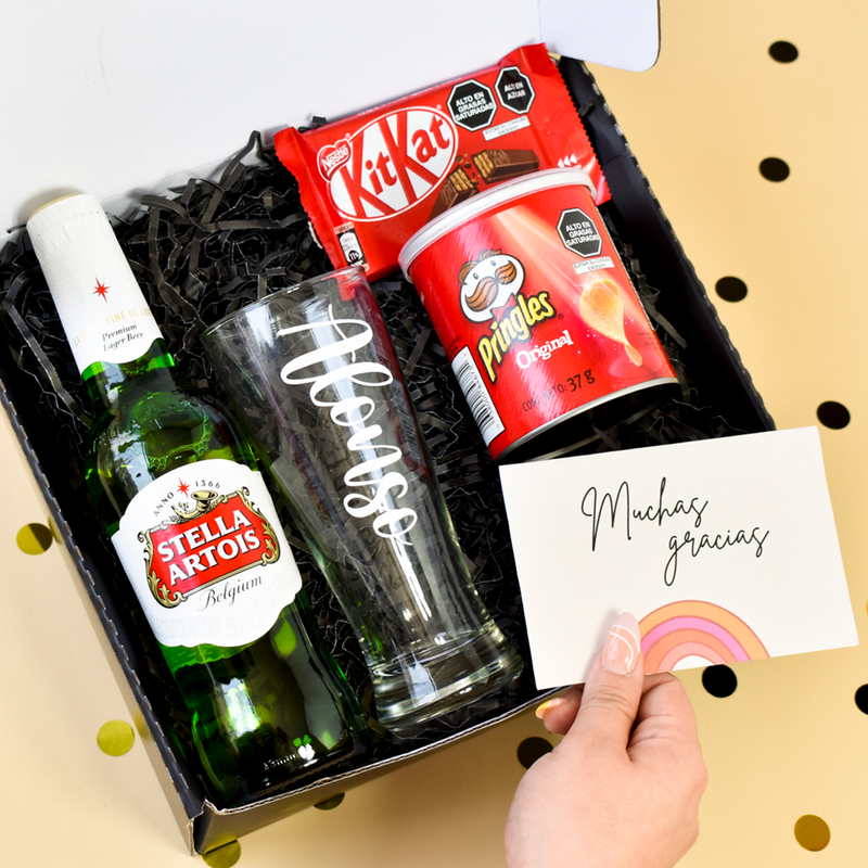 GIFT BOX: CERVEZA + KIT KAT + PRINGLES - Florería Bloom