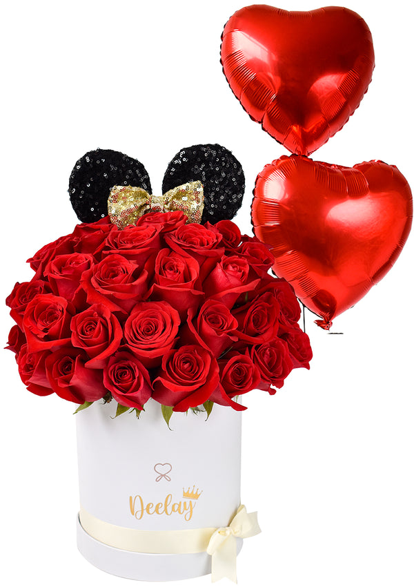 Minnie Box Grande + 2 globos - Florería Bloom