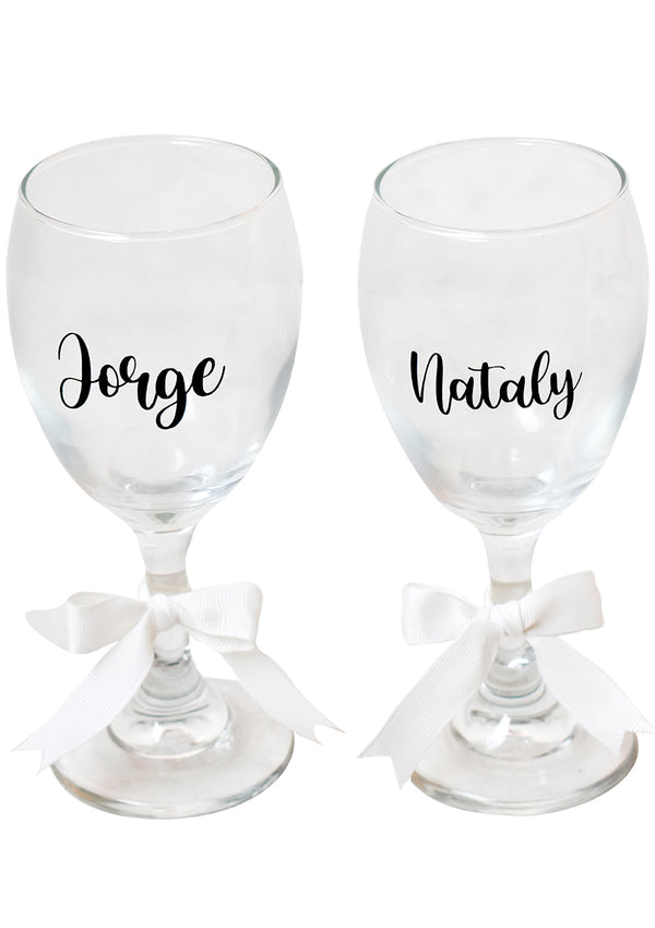 2 Copas de Vino Personalizadas - Florería Bloom