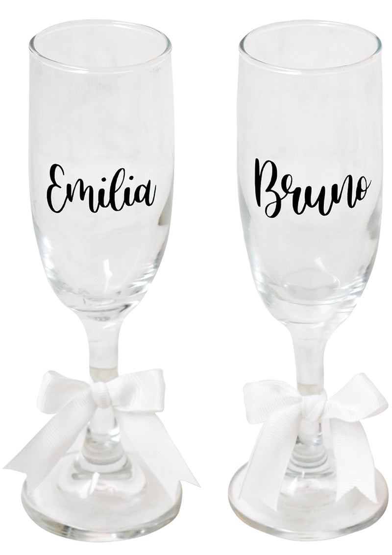 2 Copas de Champagne Personalizadas – Florería Bloom