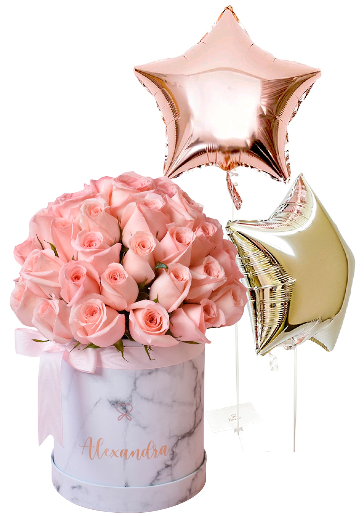 Love Box + 2 globos metálicos - Florería Bloom
