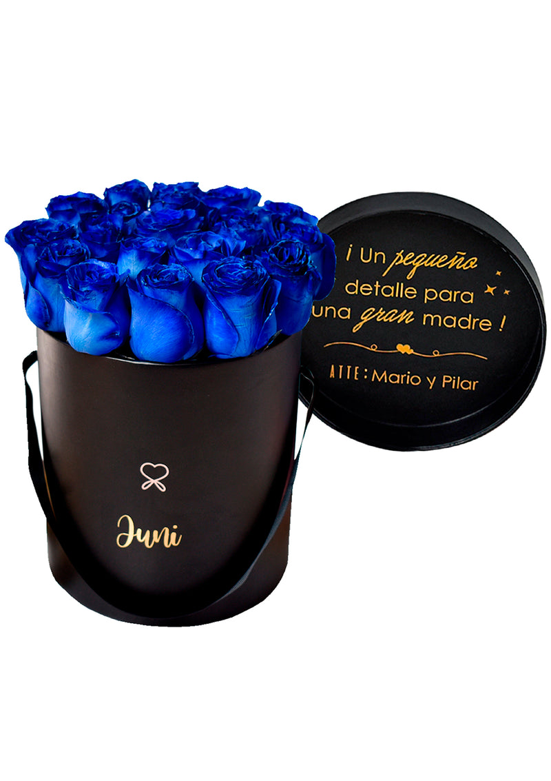 Box Valentina con Rosas Azules