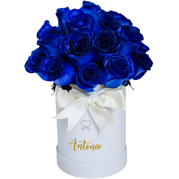 Petit Box con Rosas Azules Hombre