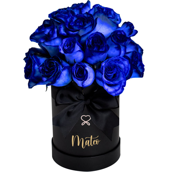 Petit Box con Rosas Azules Hombre