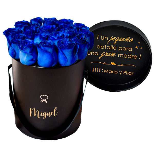 Box Valentina con Rosas Azules Hombre