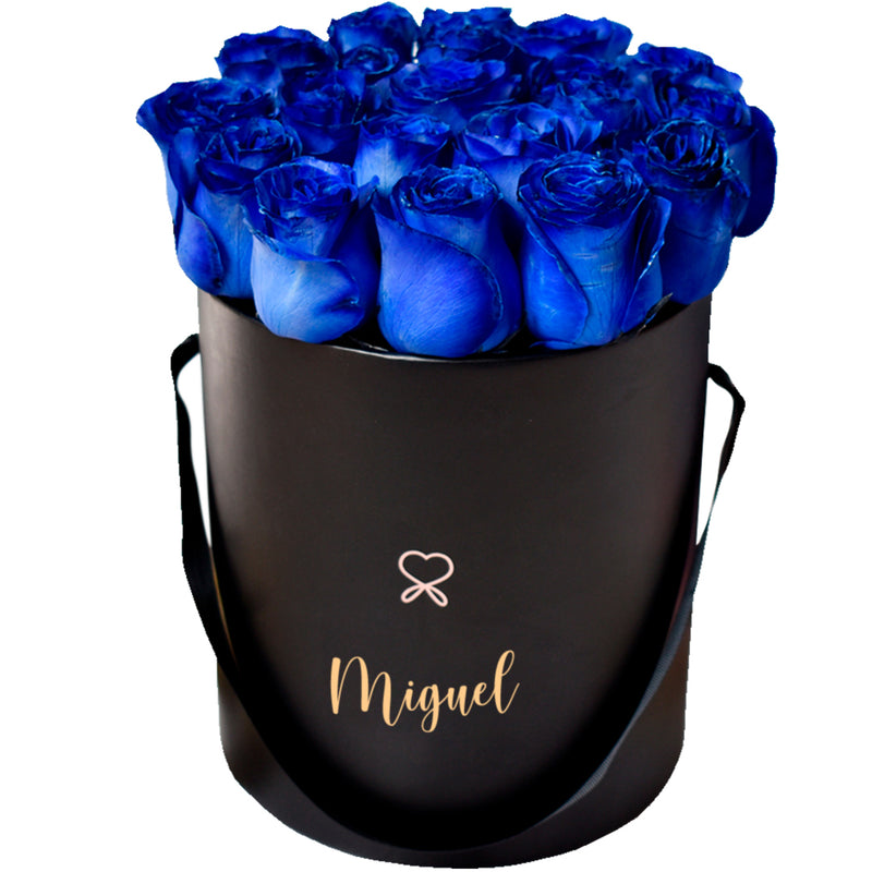 Box Valentina con Rosas Azules Hombre