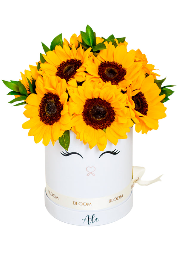 box of Sunflowers with eyes