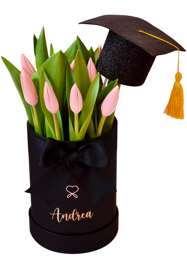 Box de 10 tulipanes + birrete
