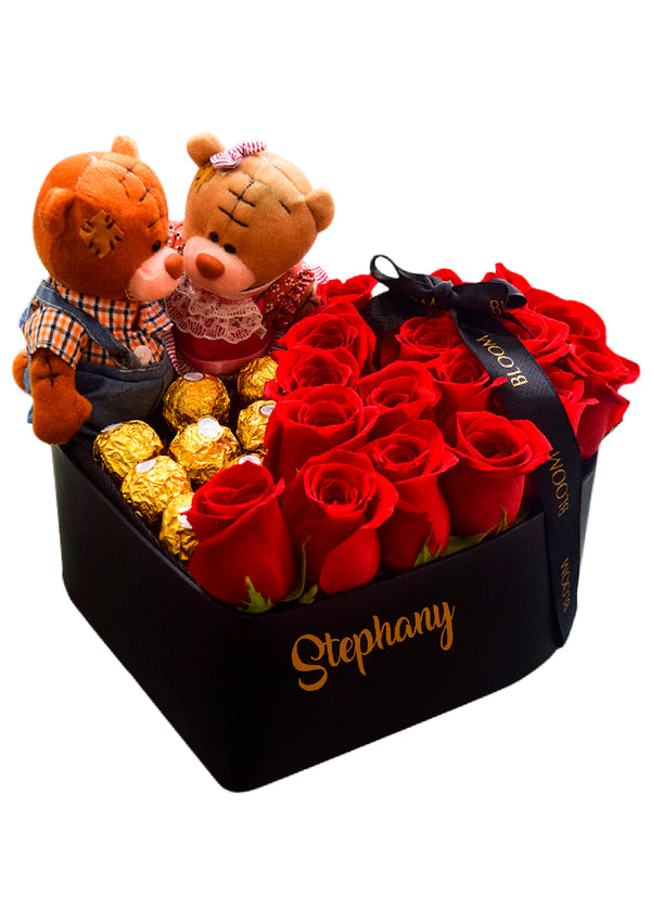Heart Box + 2 bears + chocolates