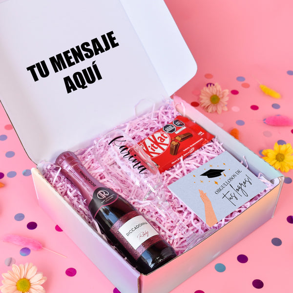 GIF BOX GRADUACIÓN: CHAMPAGNE+KIT KAT