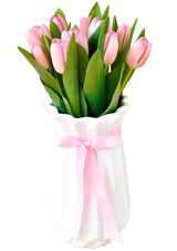 10 Tulipanes en Florero