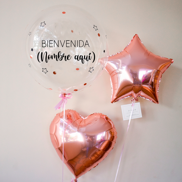 Pack de Globos Nacimiento #2 (estrella y corazón) - Florería Bloom