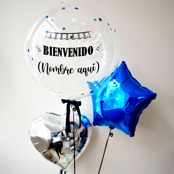 Pack de Globos Nacimiento #2 (estrella y corazón) - Florería Bloom
