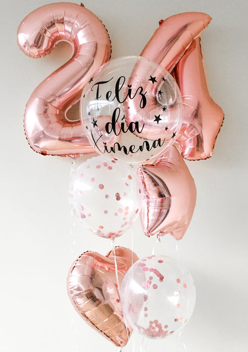 Globos de Cumpleaños · Edad y confeti