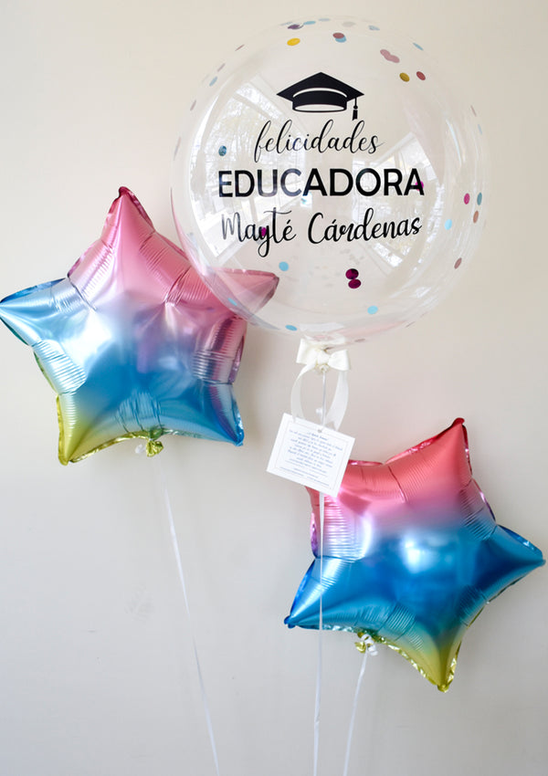 PACK DE GLOBOS GRADUACIÓN #2 (estrellas) - Florería Bloom